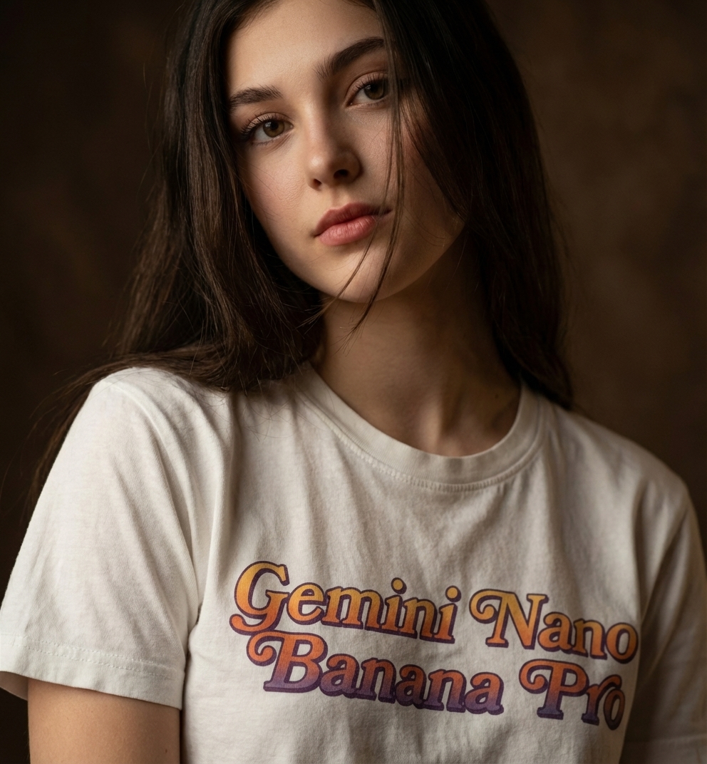 Soft gaze, retro tee, quiet chaos. AI template preview