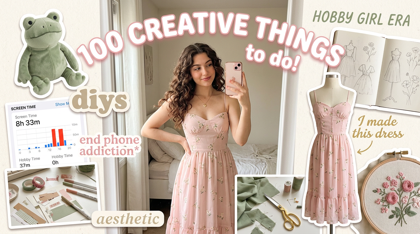 Aesthetic Hobby Girl Collage Youtube Thumbnail