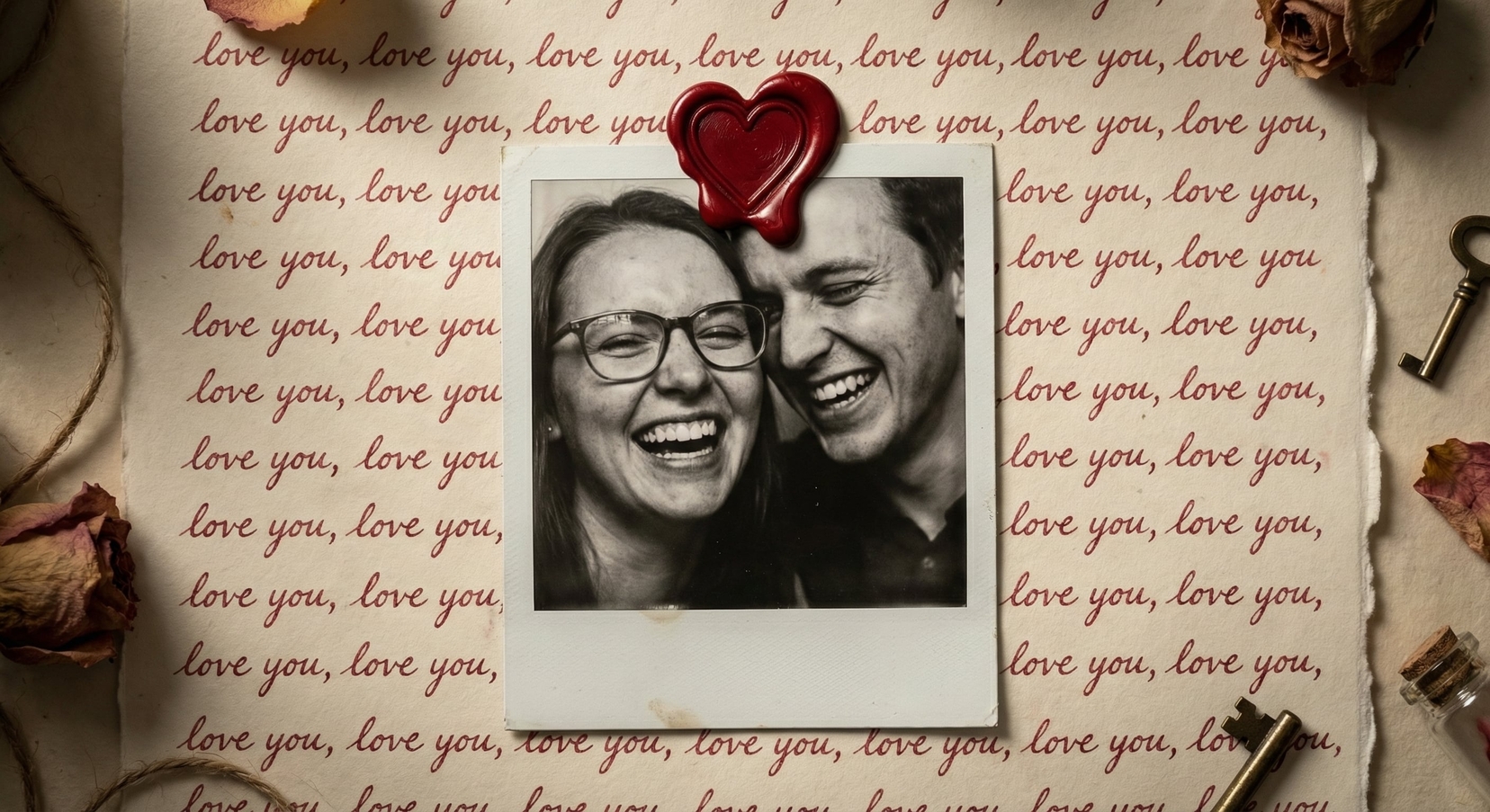 Vintage Love Letter Collage Template