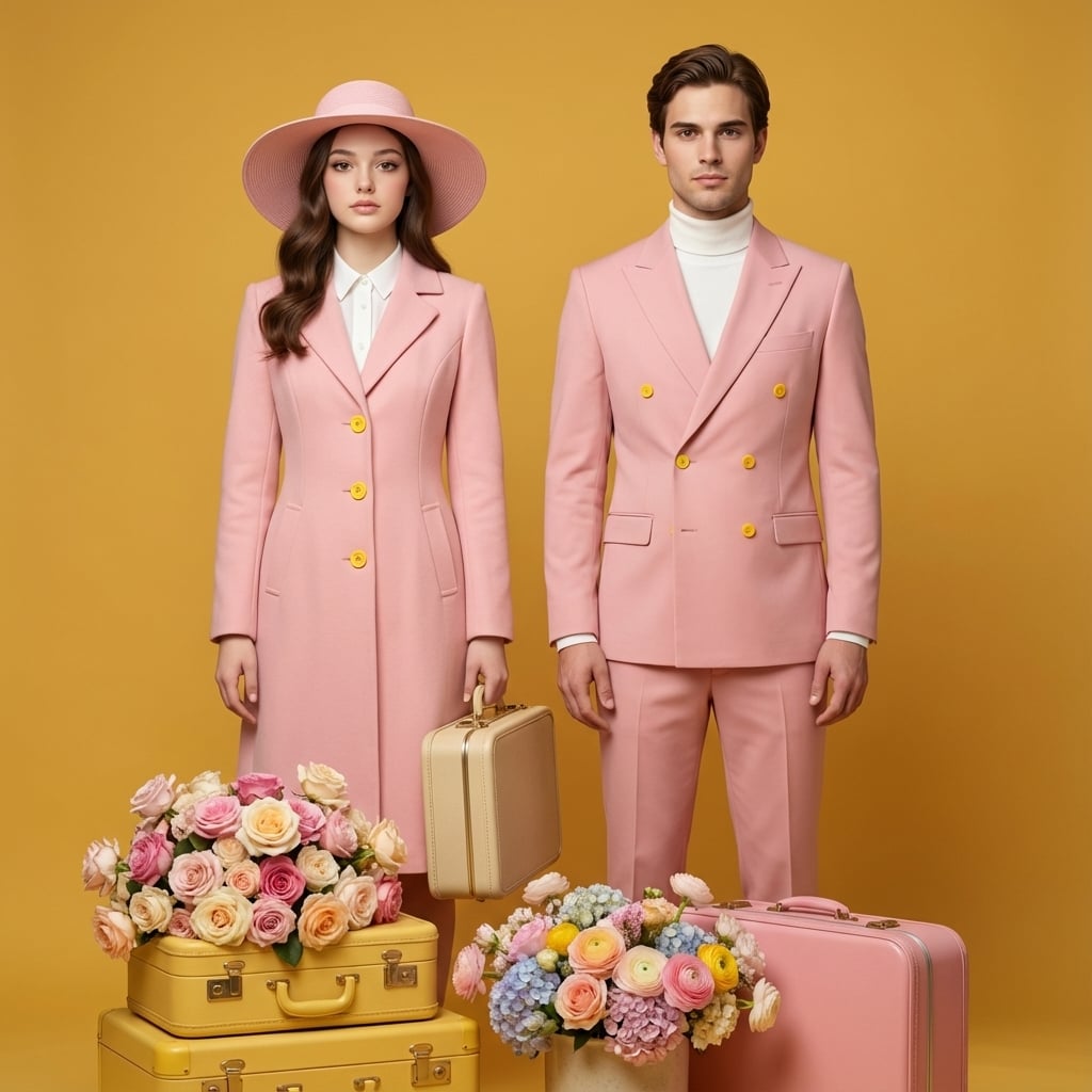 Pink Pastel Travel Couple