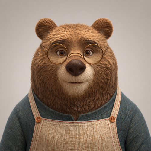 Transparent Bear Character Cutout reference image 1