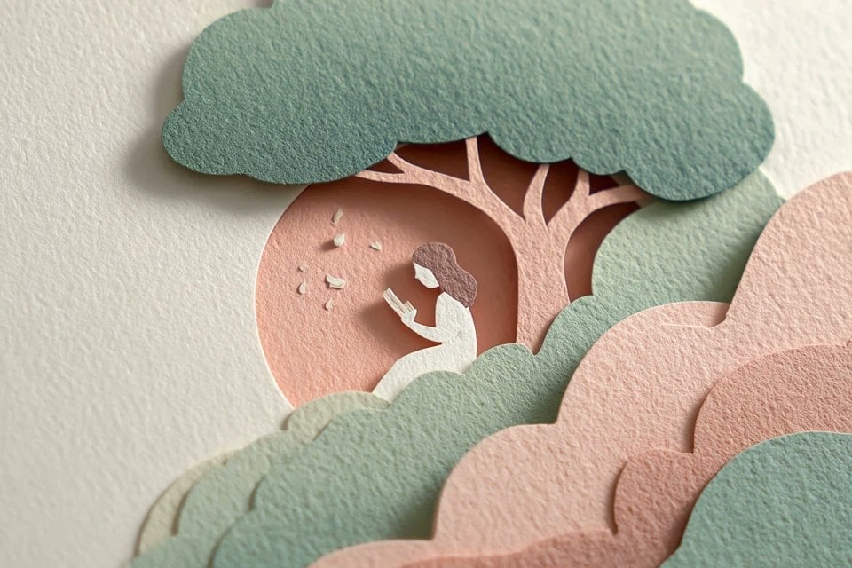 Layered Paper Cut Illustration Template