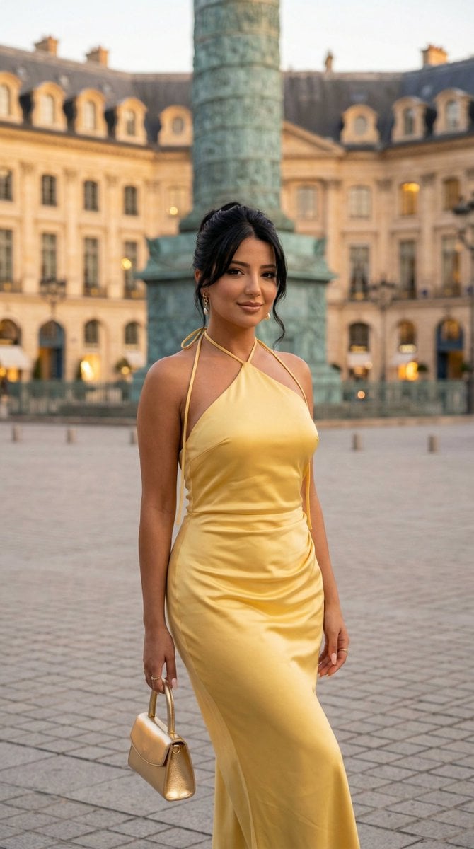 Nano Banana - Place Vendome Yellow Satin