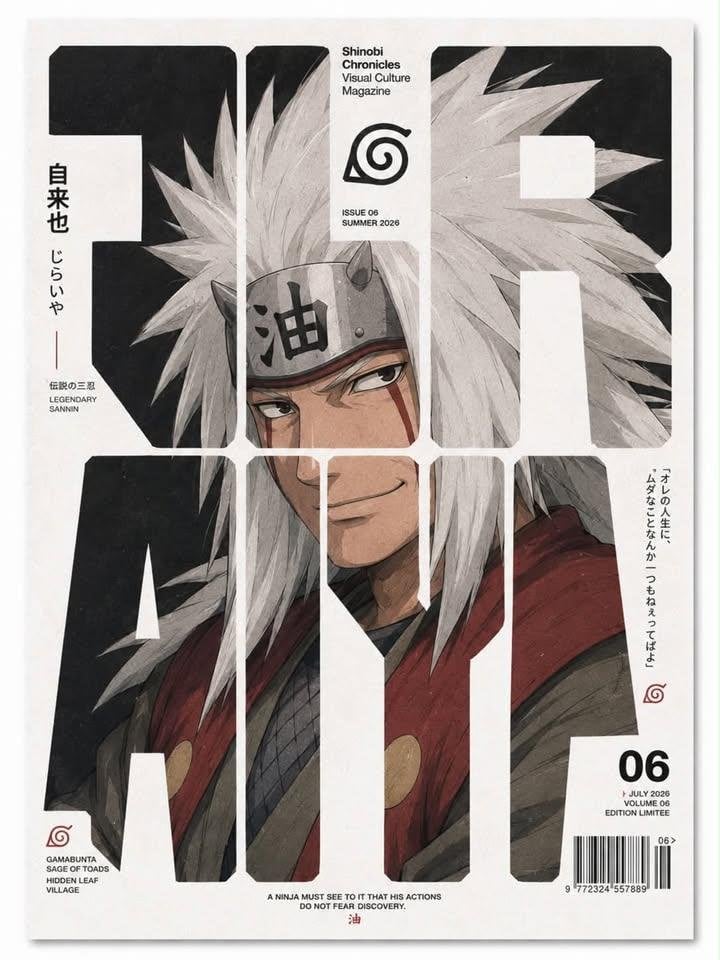 Minimalist Anime Magazine Cover Typography