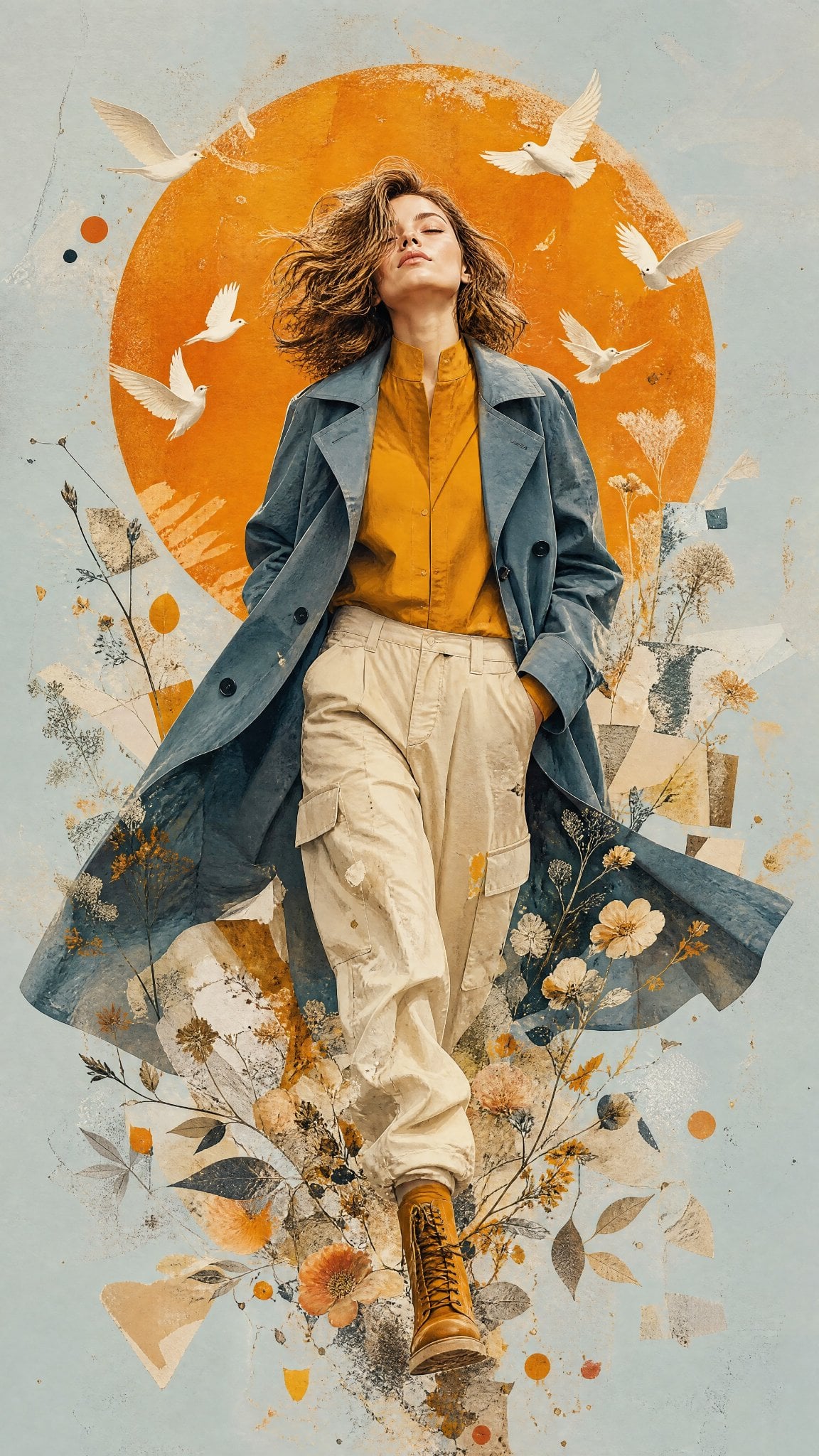 Mixed Media Editorial Woman Illustration