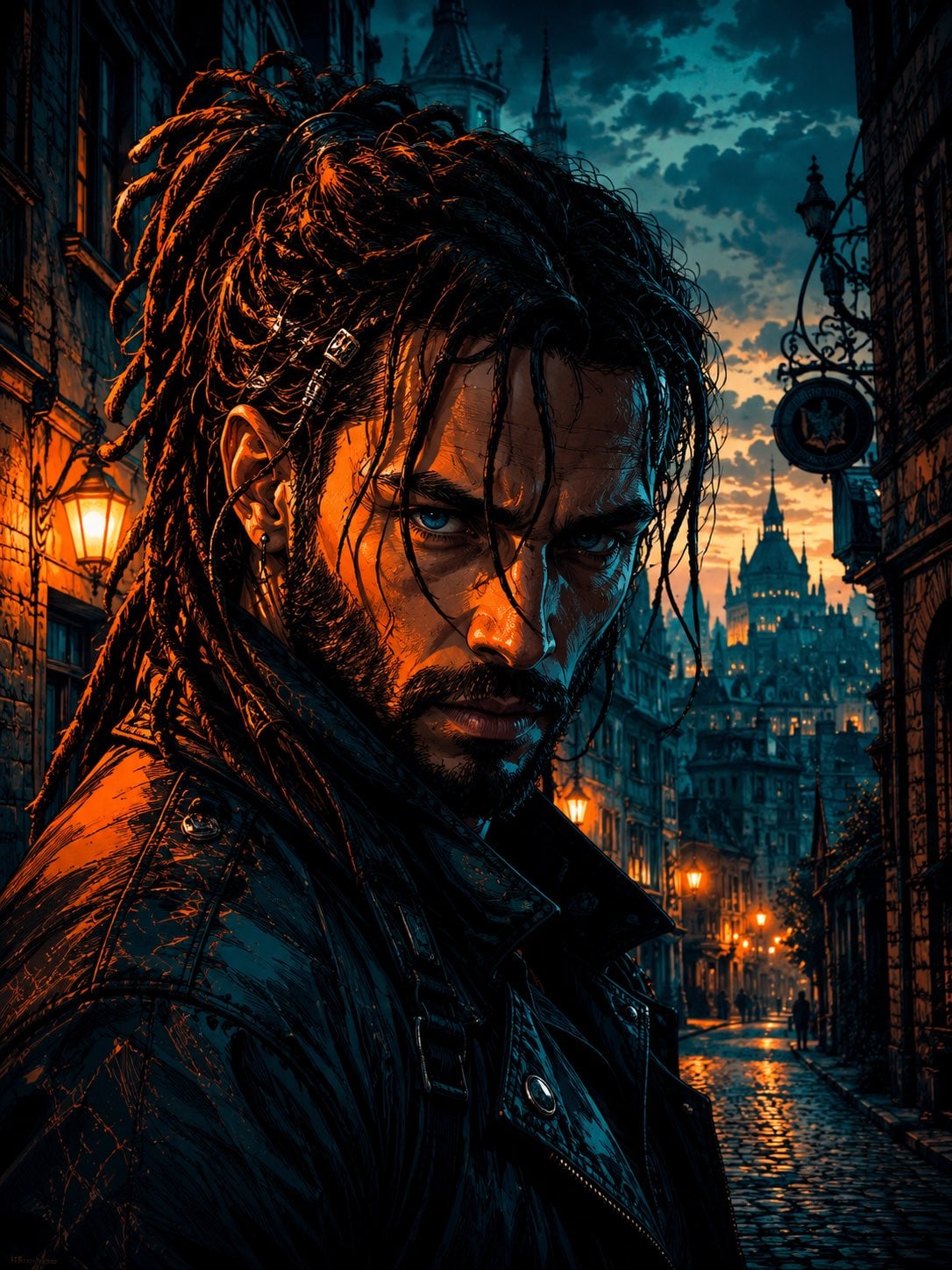 Cyber Noir Dreadlocks Street Portrait