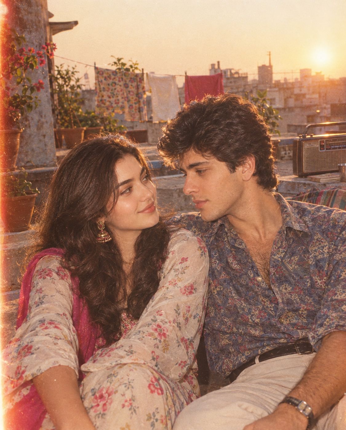 80s Rooftop Couple