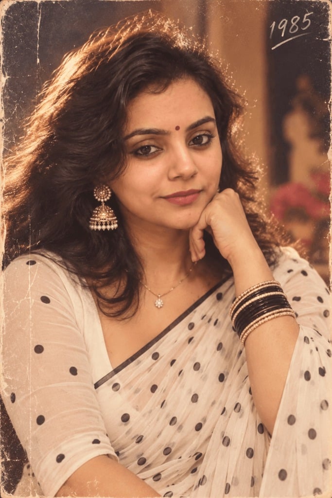 80s Polka Dot Saree
