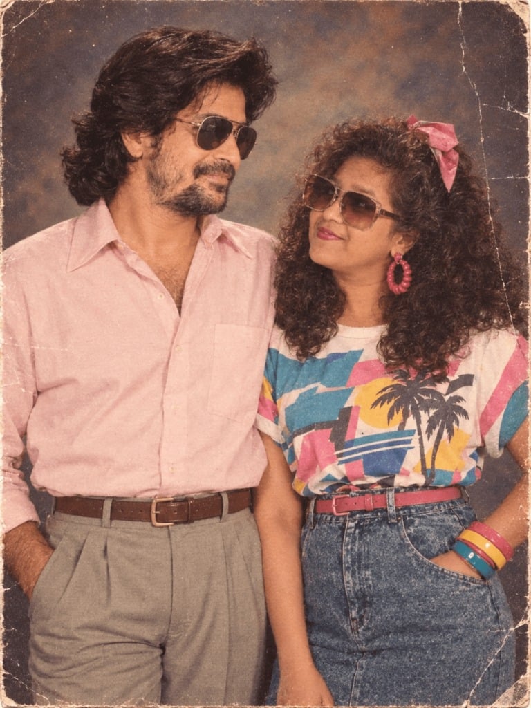 80s Couple Studio Portrait