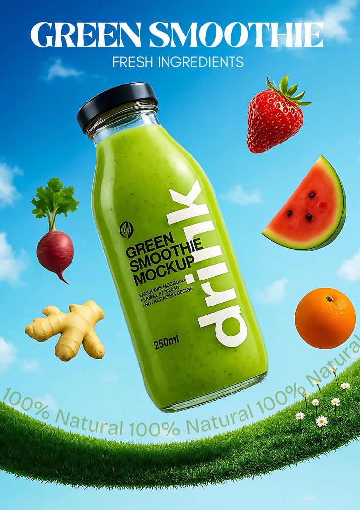Fresh Green Smoothie Mockup