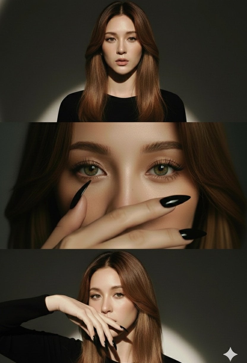 High-Fashion Editorial Studio Portrait Triptych