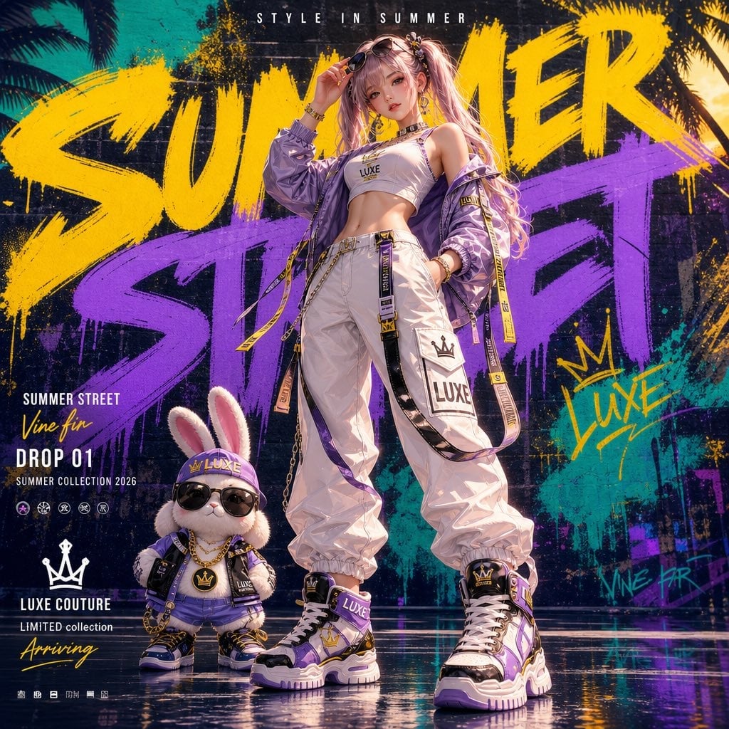 Luxury Summer Streetwear Graffiti Poster