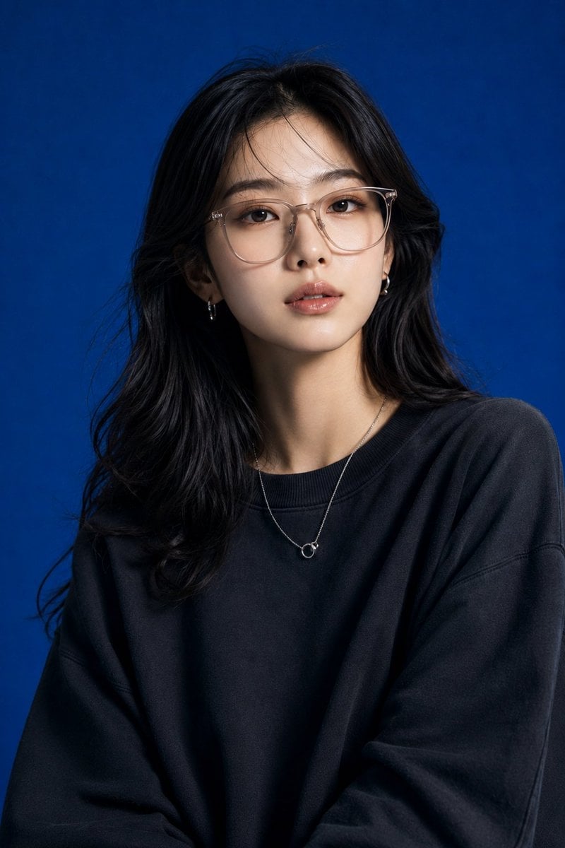 Blue Backdrop Luxury Fashion Portrait Campaign