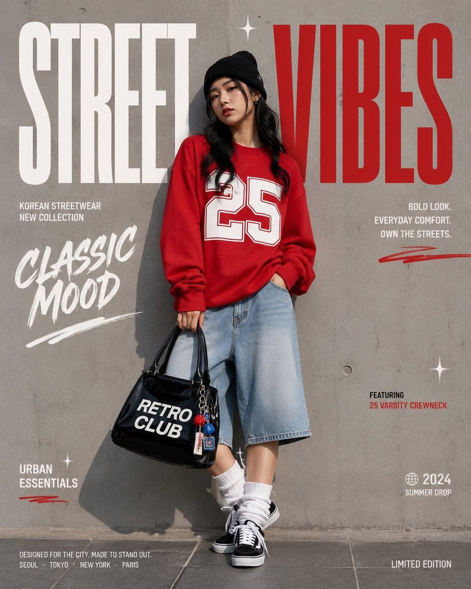 Korean Streetwear Minimalist Campaign Portrait