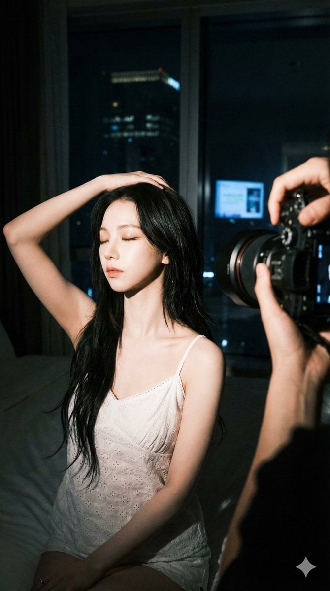Karina aespa Behind-the-Scenes Night Portrait