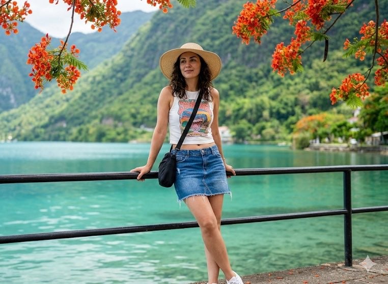 Turquoise Lake Portrait — Nano Banana Pro