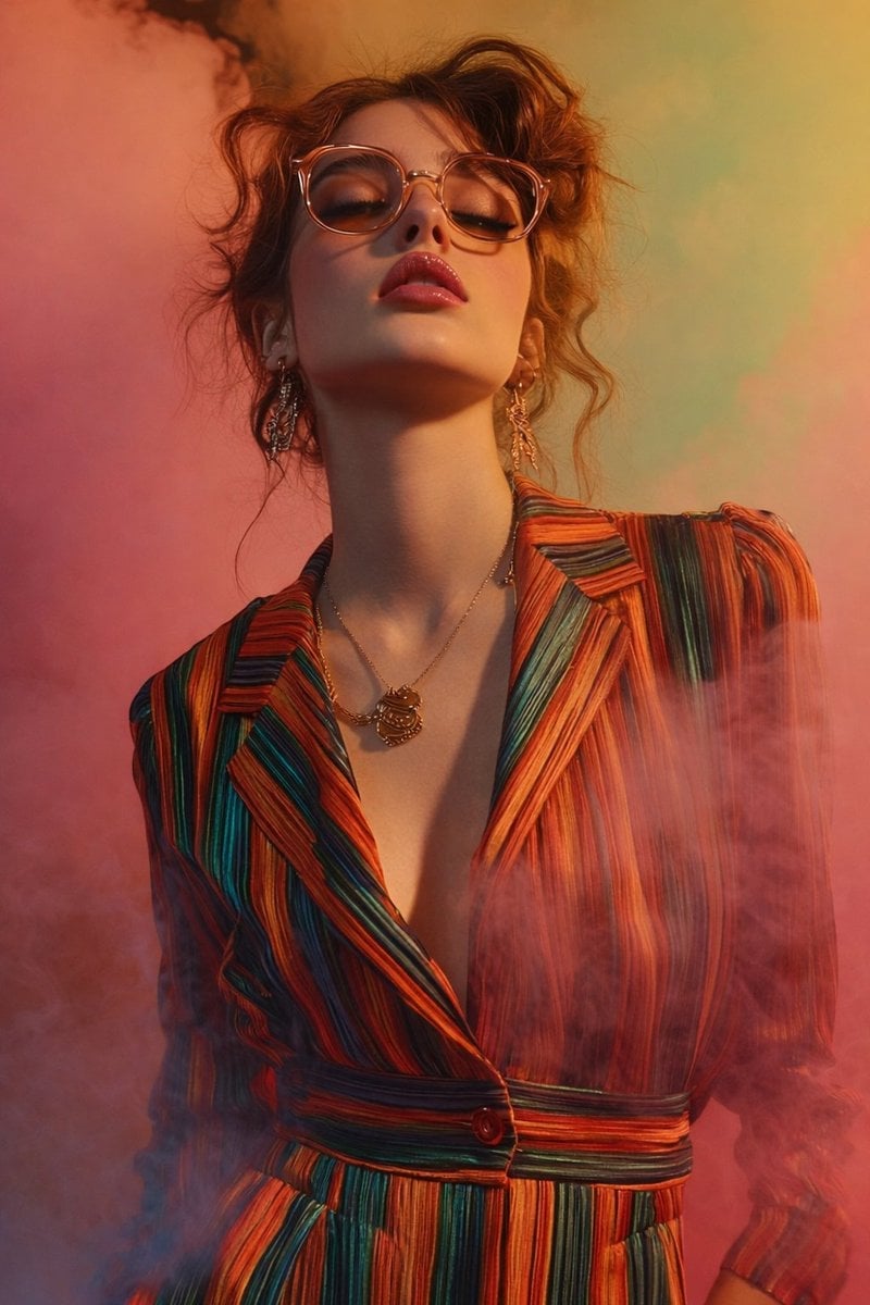 Fashion Portrait Colored Smoke Studio