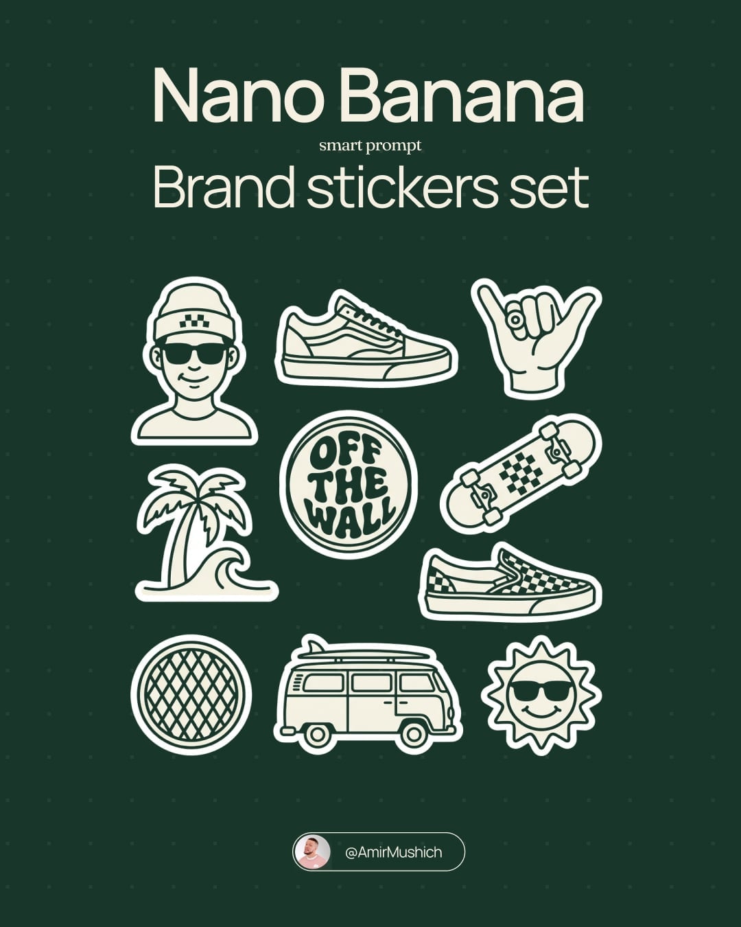 Brand Sticker Sheet Monoline Vector