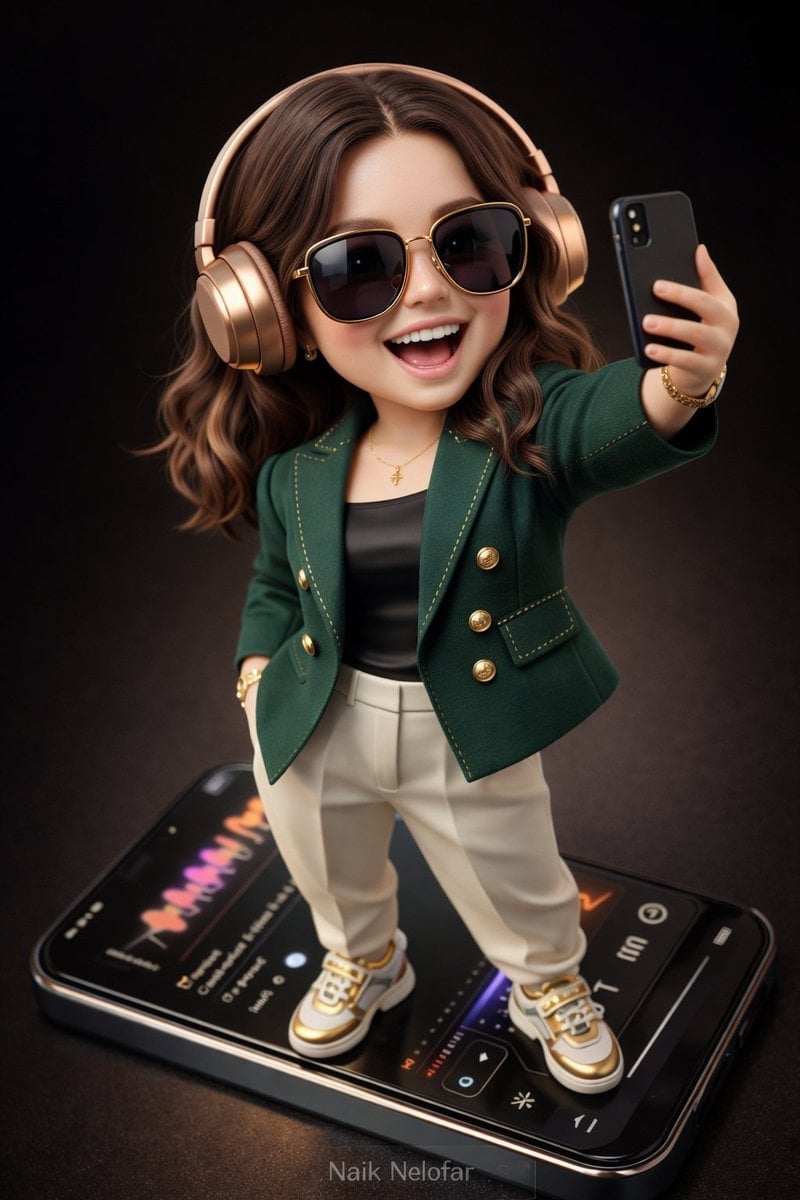 Chibi Designer Toy Character on Smartphone