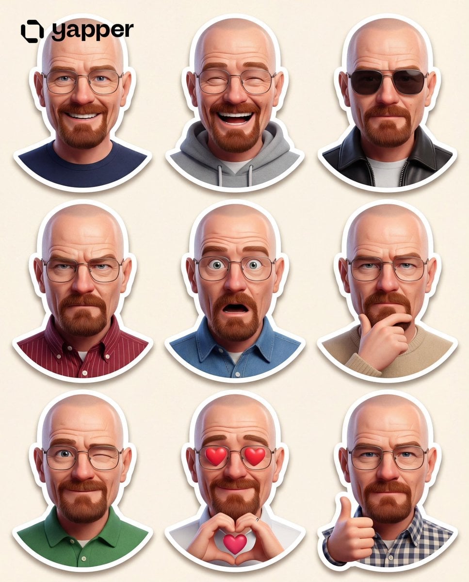 Pixar 3D Character Sticker Pack 3x3