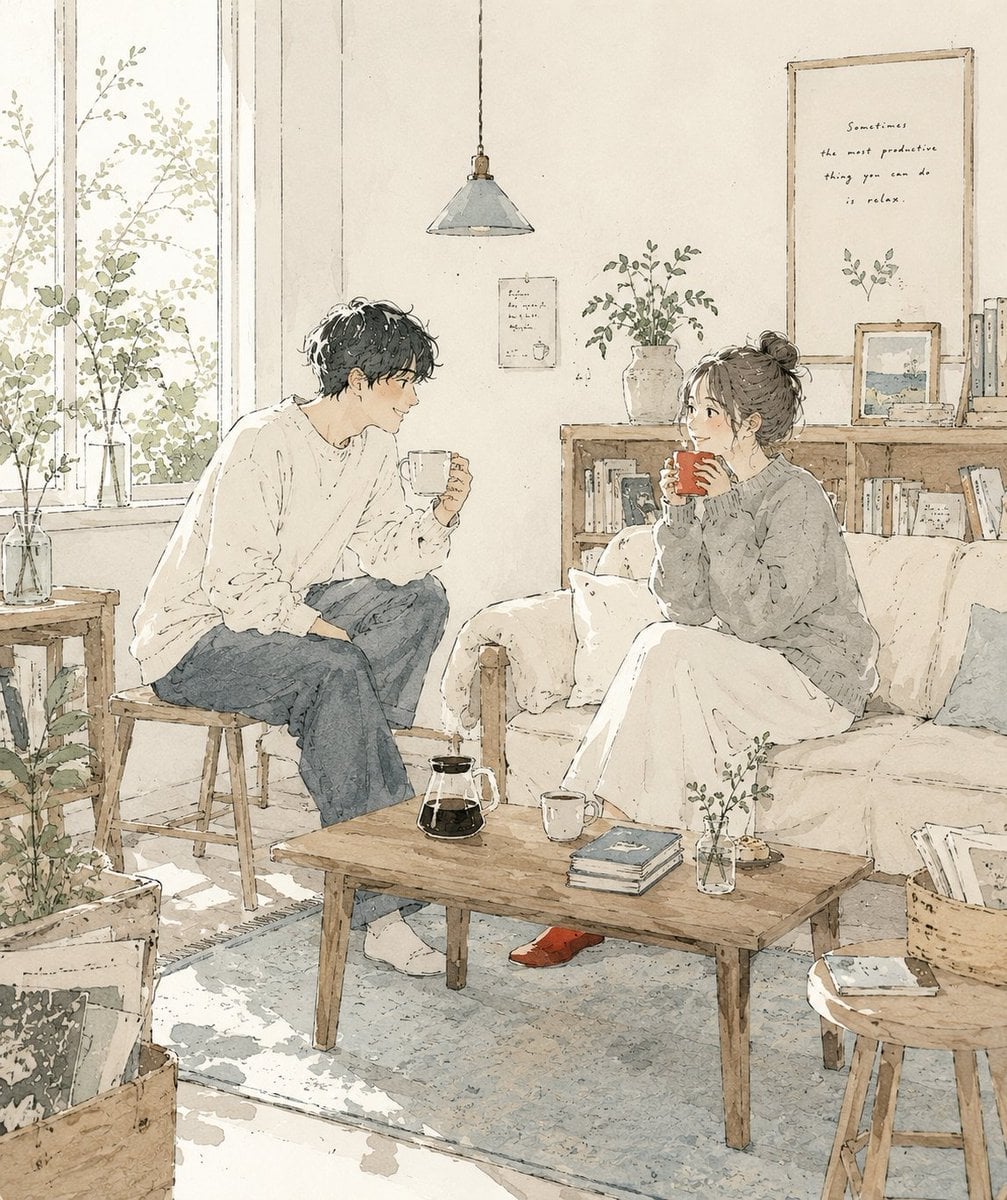 Japanese Café Sketch Duo Illustration