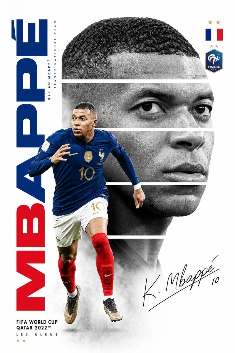 Mbappé Sprint France Royal Poster