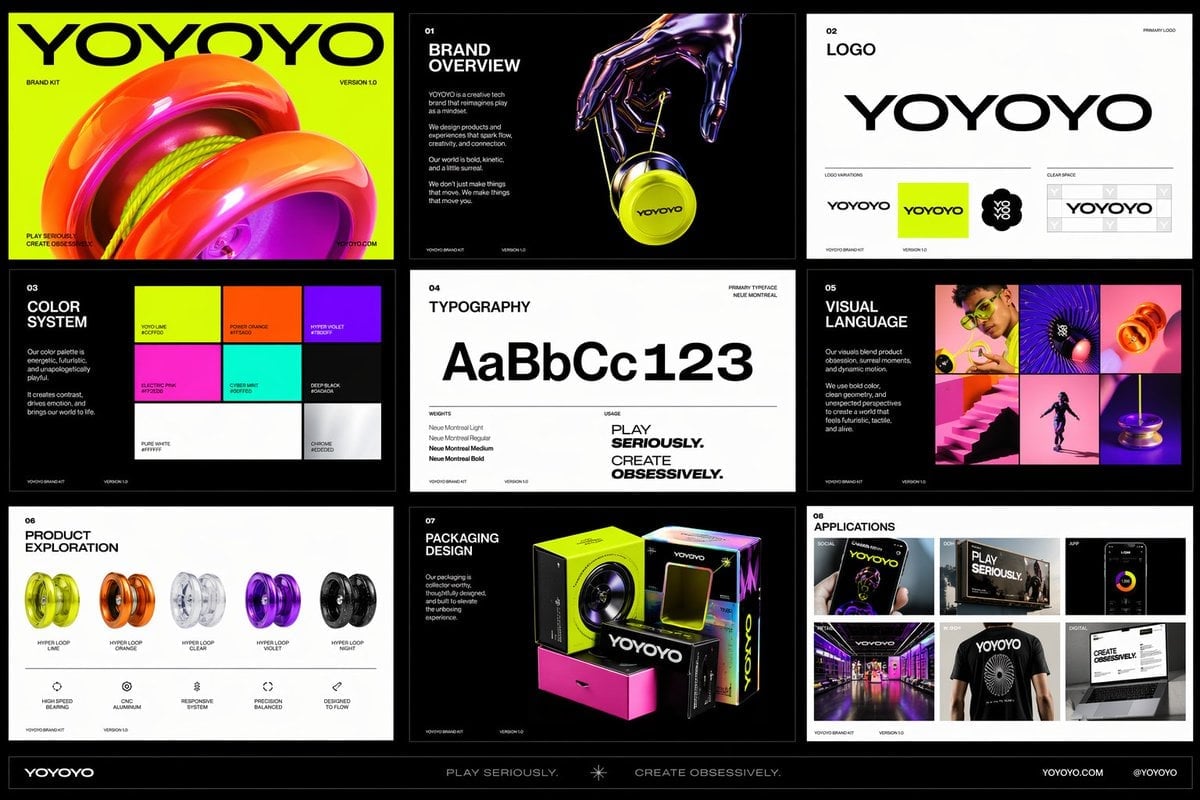 Playful Futuristic Brand Kit Board
