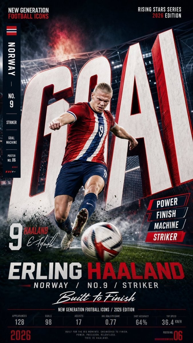 Vertical Football Star Campaign Poster