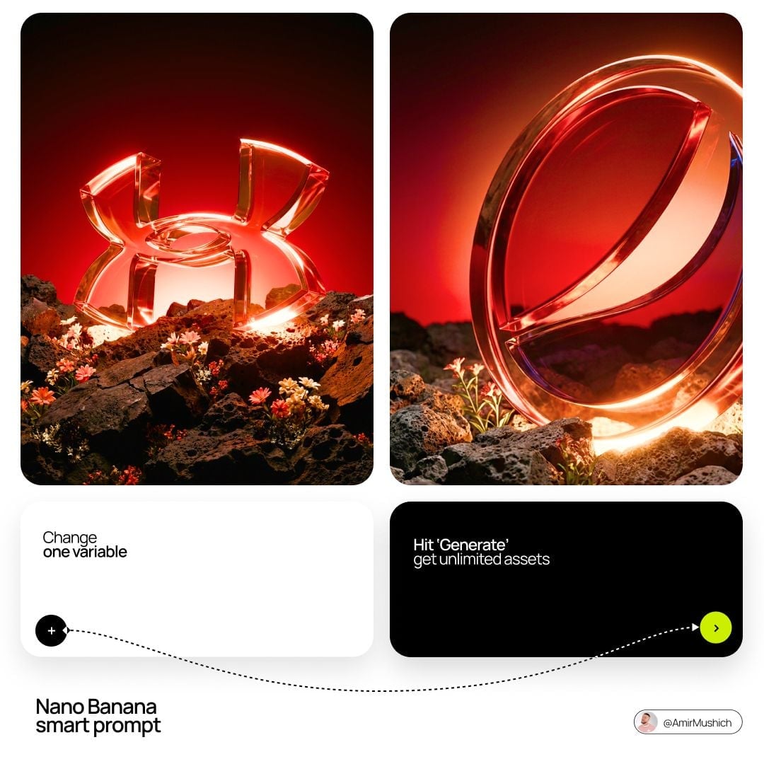 Glass Brand Logo Volcanic Landscape