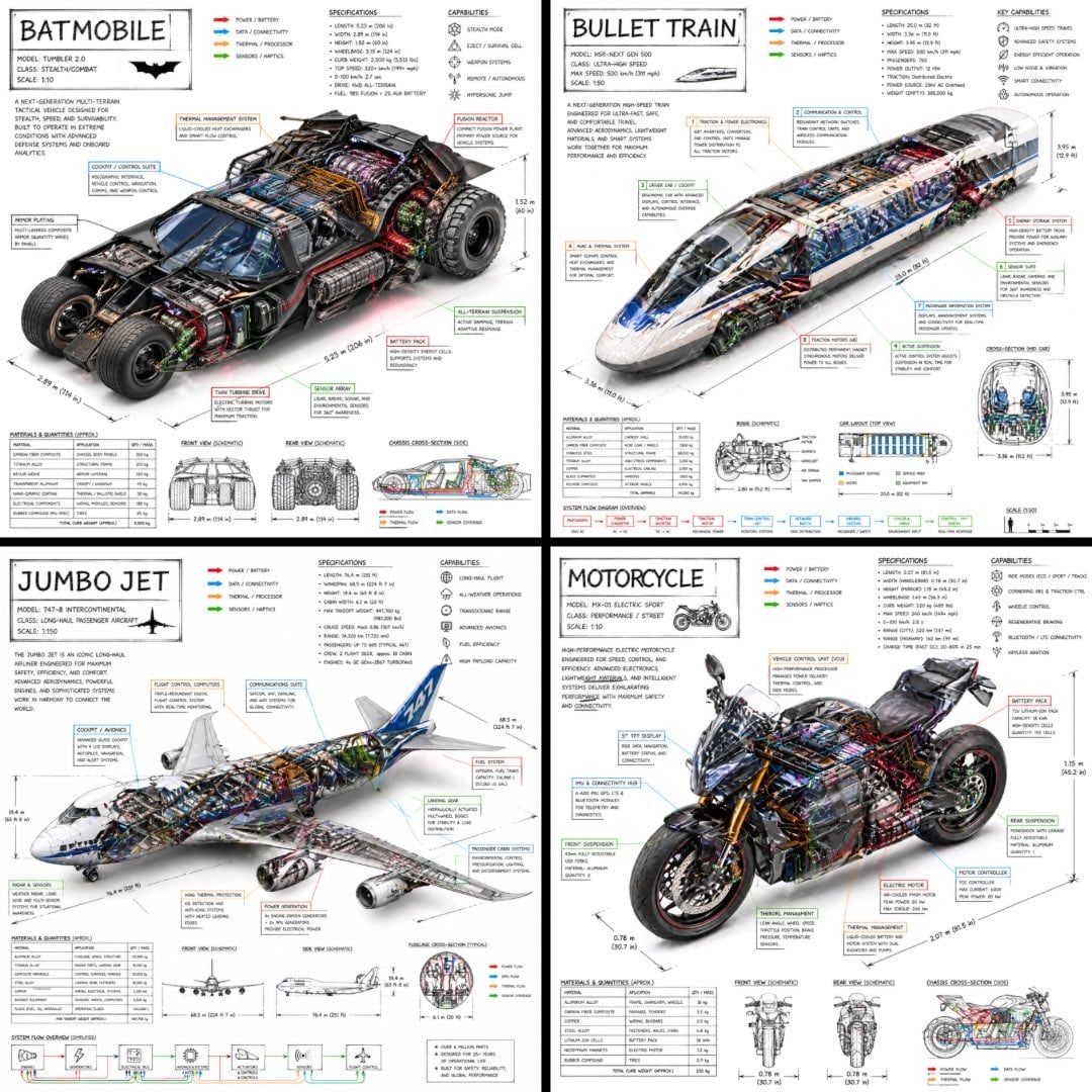 Isometric Vehicle Teardown Infographic Template