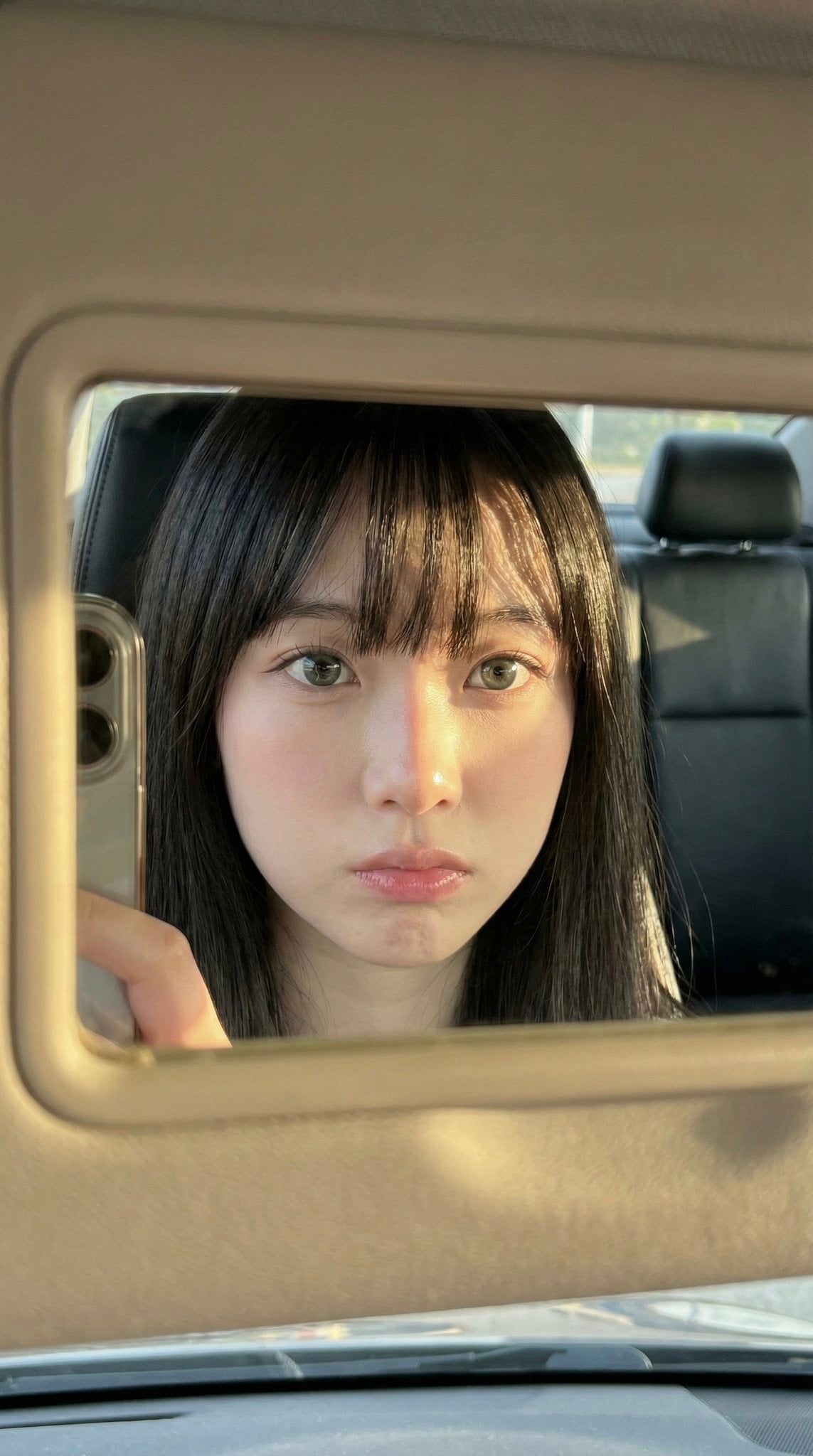 Car Sun Visor Vanity Mirror Close Up