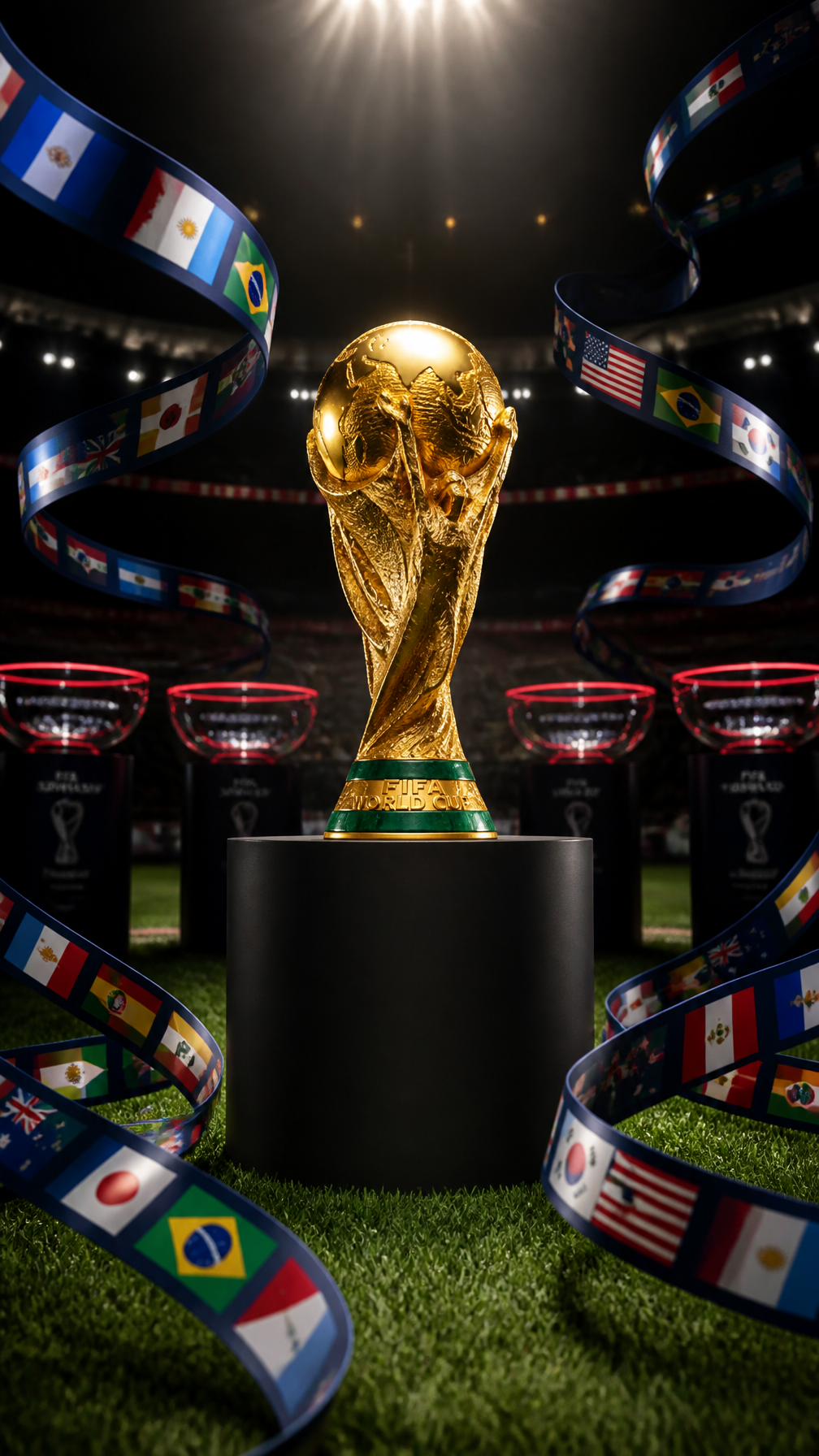 FIFA World Cup Trophy — Flag Ribbons Hero