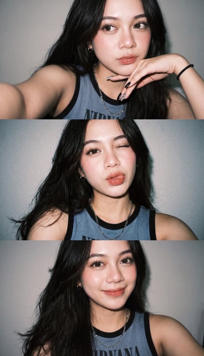 Gen Z Flash Selfie Triple Collage