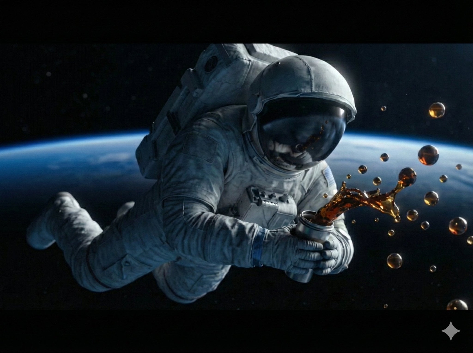 Astronaut Zero-Gravity Coffee Splash