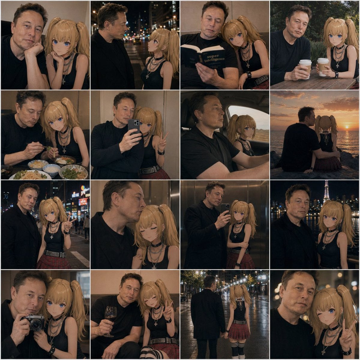 Gpt2 Social Media Post Anime Girl and Man Date Photo Collage