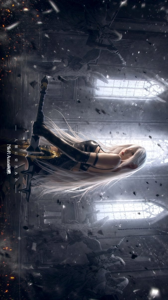 Gpt2 Social Media Post Gothic Android Warrior Cathedral Key Art