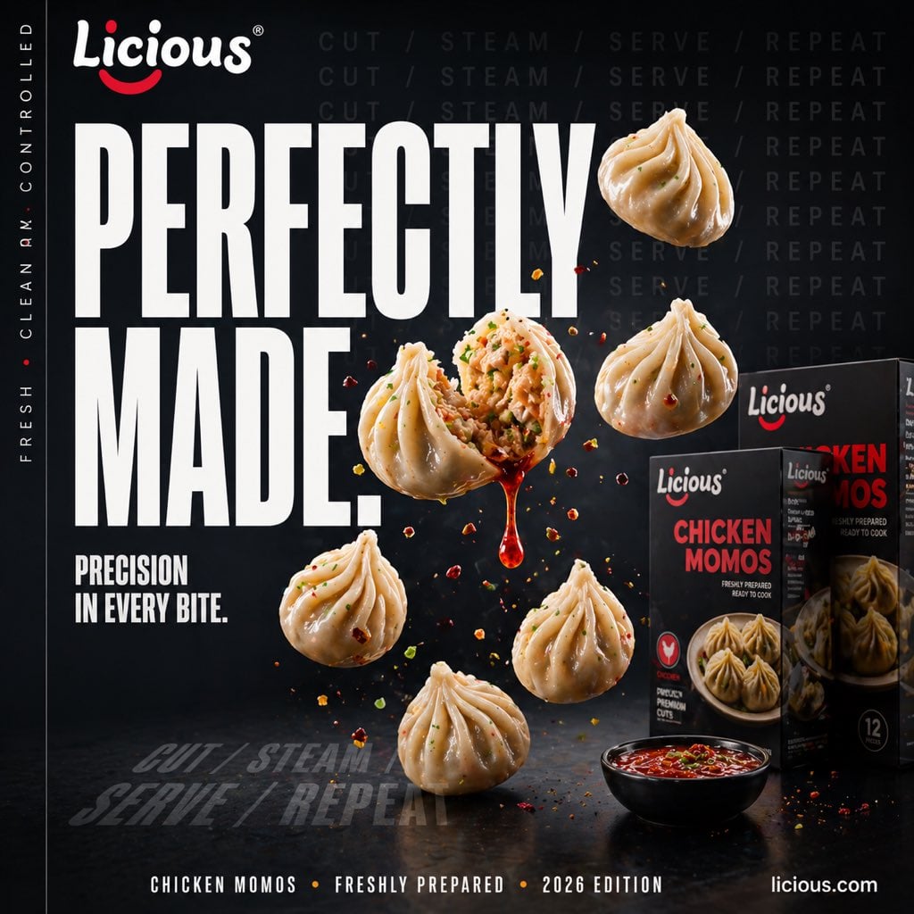 Gpt2 Social Media Post Cinematic Chicken Momos Ad Poster