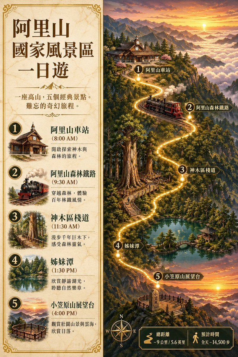 Gpt2 Infographic Edu Visual Alishan One Day Travel Poster