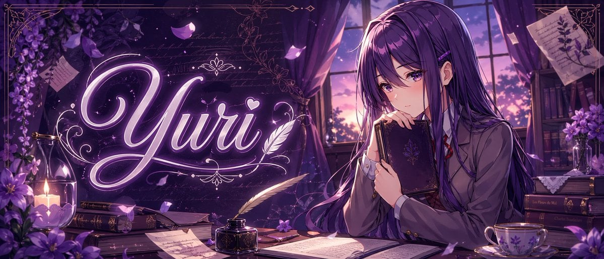 Gpt2 Youtube Thumbnail Purple Anime Yuri Banner