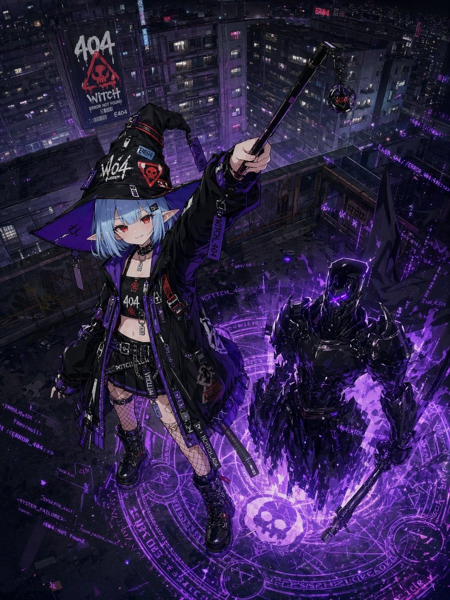 Gpt2 Youtube Thumbnail Cyberpunk 404 Witch Summoning