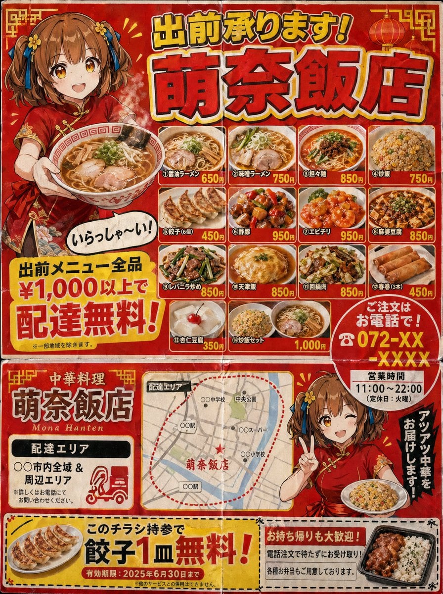 Gpt2 Product Marketing Japanese Chinese Food Delivery Flyer