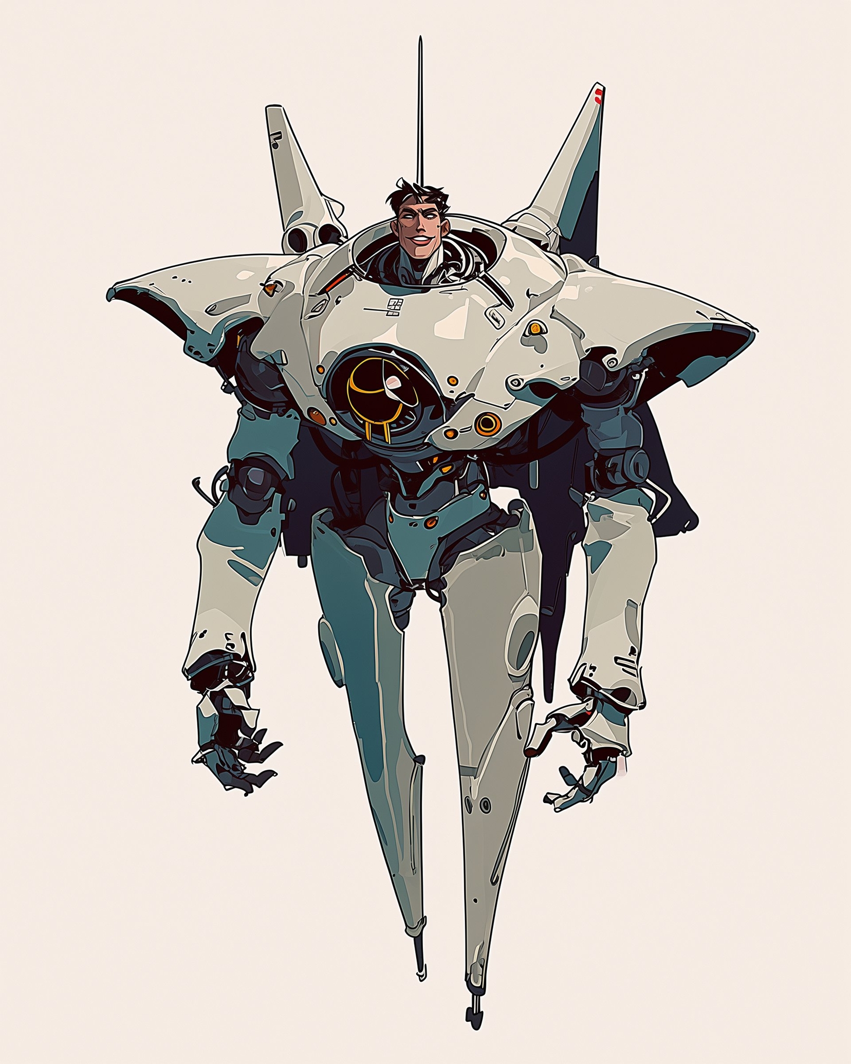 Character Design Sheet for a Man with Hi
