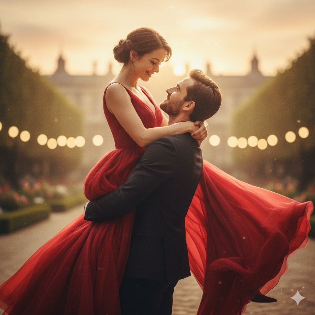 Romantic Cinematic Still of a Couple in