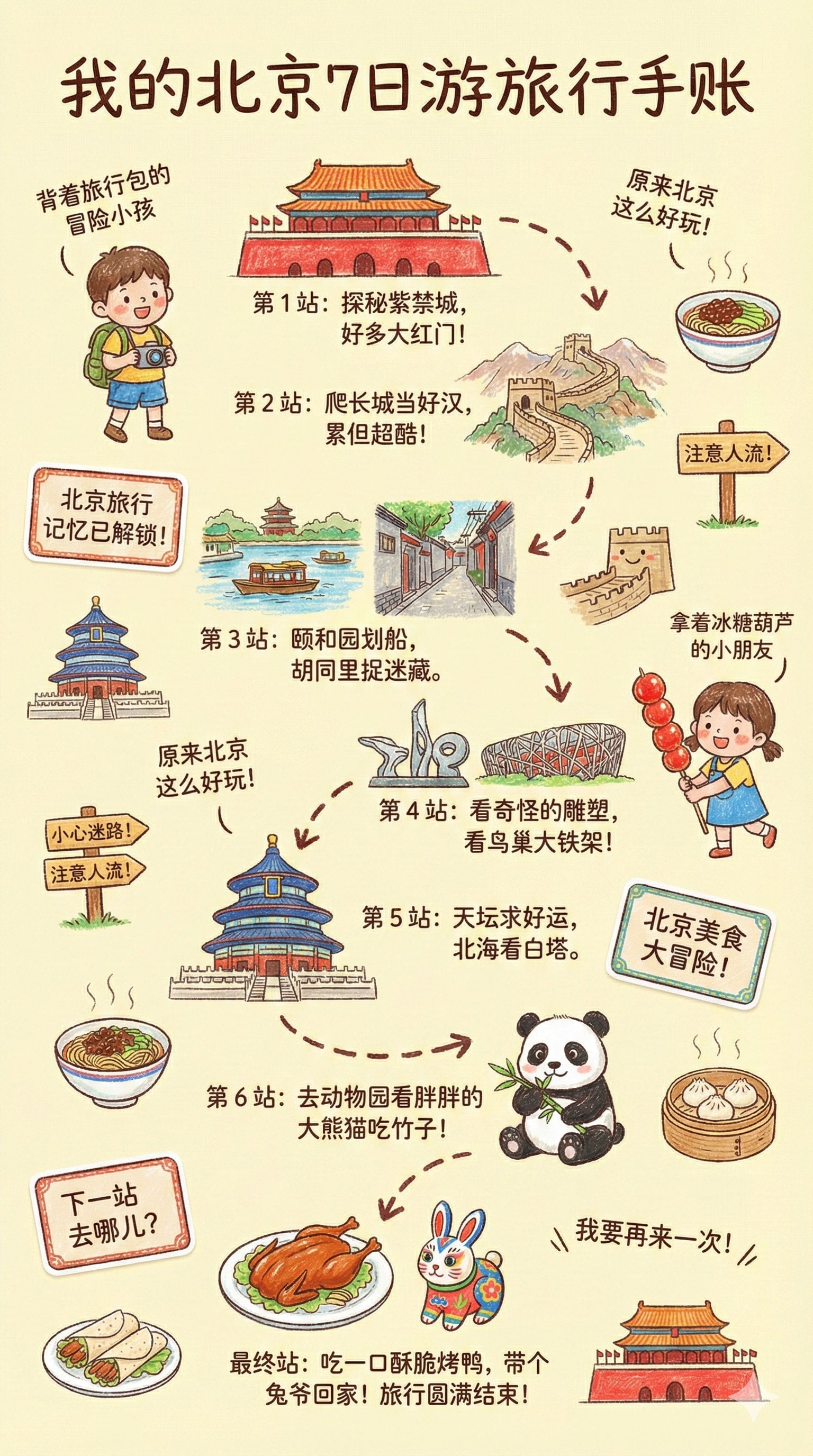 Kids Crayon Travel Journal Illustration