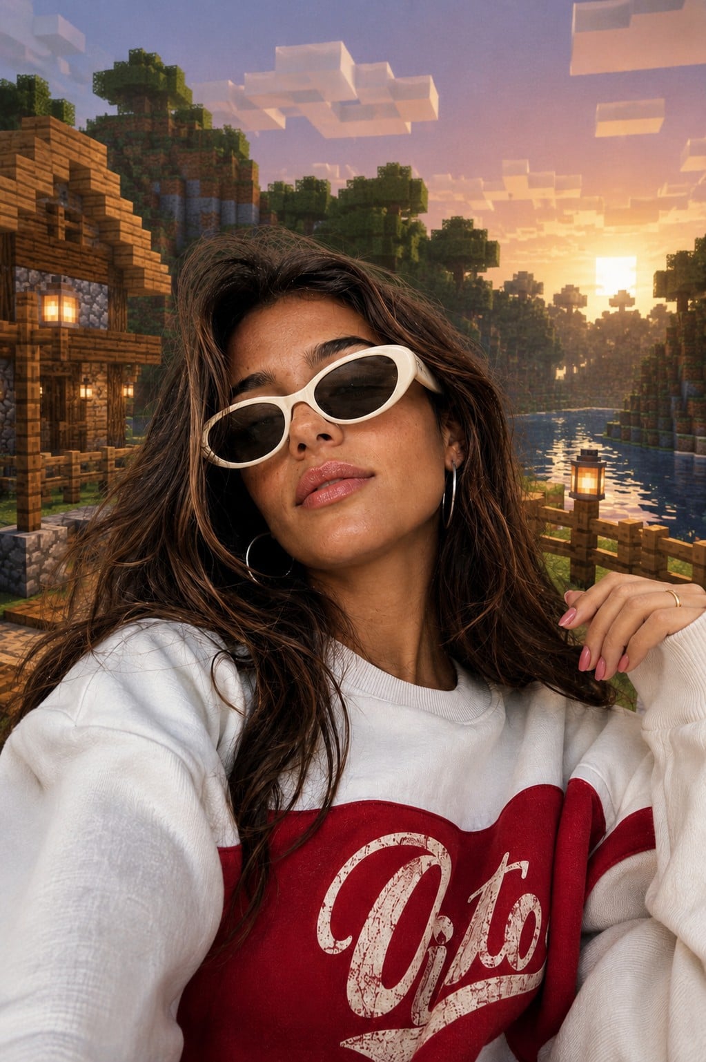 Photoreal Selfie Minecraft Block World