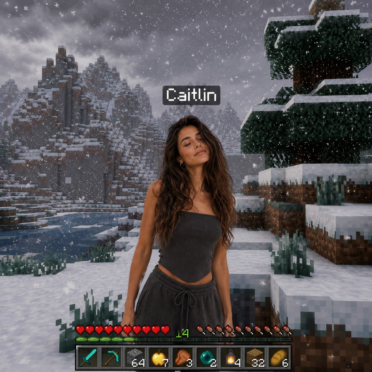 Photoreal Snow Biome Name Tag UI