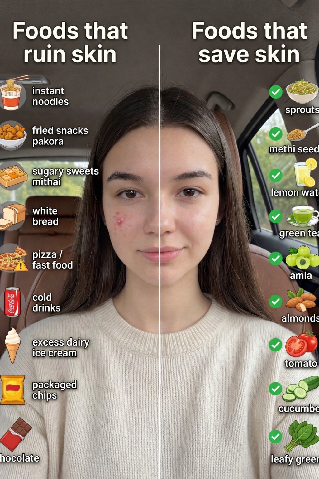 01 Skincare Split Portrait — Nano Banana 2