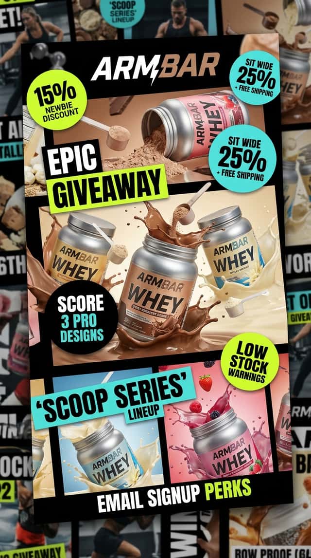 Fitness Supplement Collage Layout preview