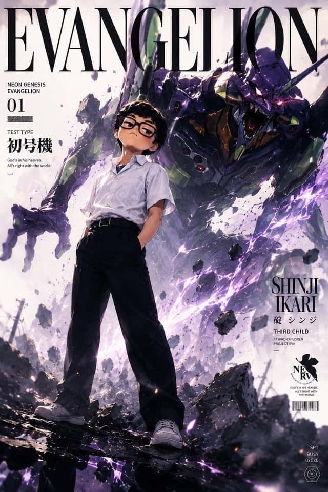 Evangelion Anime Magazine Cover preview