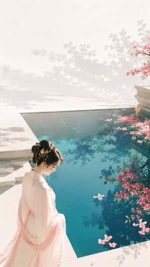 Zen Flower Reflection Poster preview